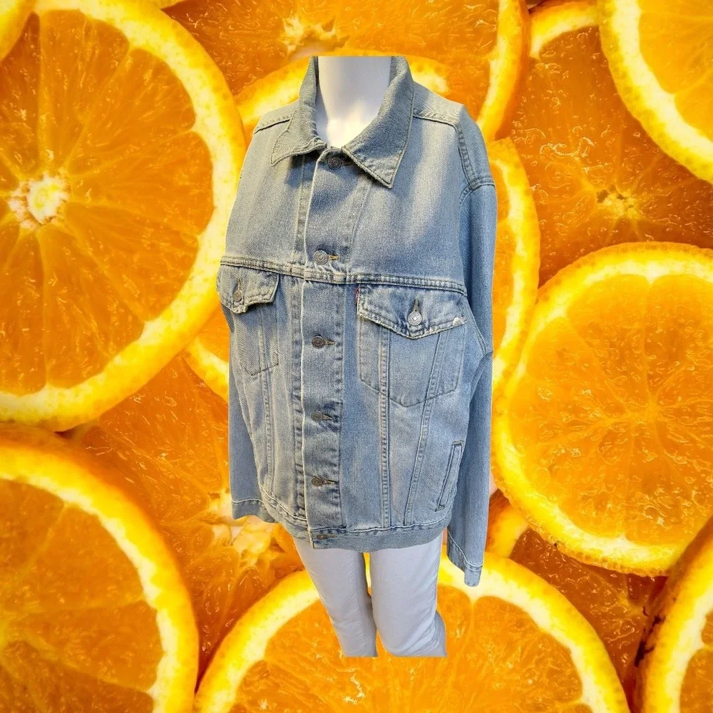 Levi Strauss & Co‎ Mens Trucker Denim Jean Jacket Medium Wash Classic